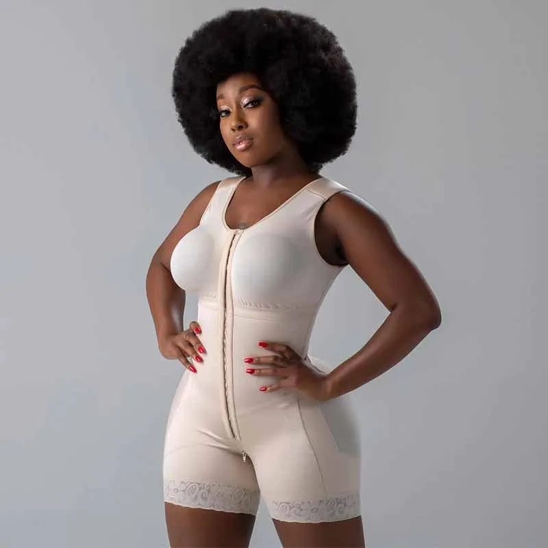 Fajas Colombian Women's High Compression Stage 2 Faja With Bra Shapewear BBl Post Op Surgery Supplies Butt Lifter Front Closure