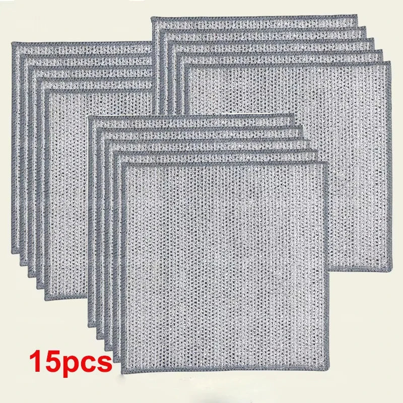 20/1pcs Magic Cleaning Cloth Thickened Double -sided Metal Steel Wire Rags Kitchen Dish Pot Washdishing Cloths Towel Clean Tools