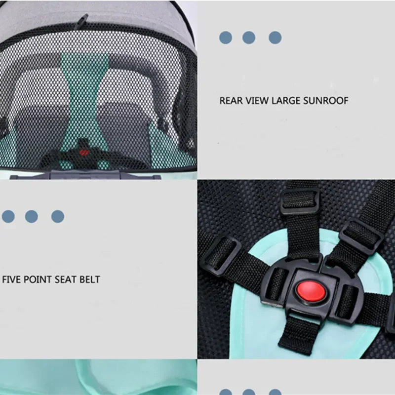 Lightweight Baby Stroller Foldable Reclining Seat One Hand Fold All Terrain Wheels for Outdoor Travel Infants Toddlers Newborn