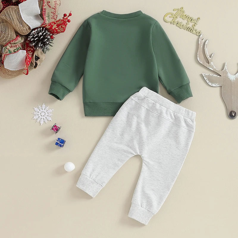 Conjunto de ropa de Navidad para niño pequeño 6 12 18 24 meses 2T 3T Trajes de invierno para bebé