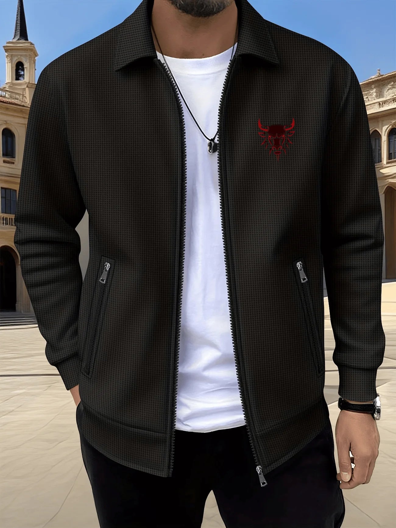 New stylish printed jackets for men, made of comfortable waffle fabric, ideal for daily leisure and work wear