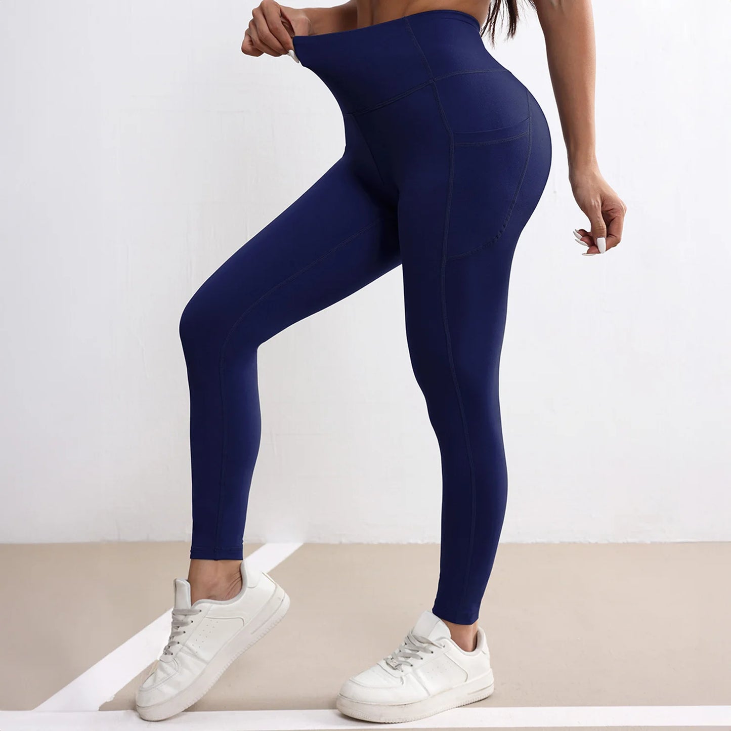 Women Fitness Lenggings With Side pockets Female Full Length Leggings Running Pants Comfortable High Waist Yoga Pants
