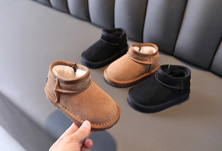 Children Snow Boots Girls Fashion Warm Plush Winter Boots Boys Wearable Soft Sole Snow Boots Size 15-30