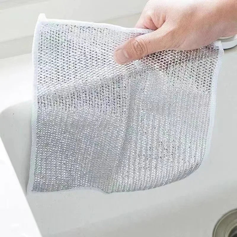 20/1pcs Magic Cleaning Cloth Thickened Double -sided Metal Steel Wire Rags Kitchen Dish Pot Washdishing Cloths Towel Clean Tools