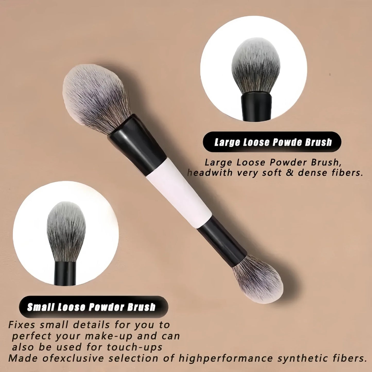 1pcs Double Head Makeup Brushes Flat Angled Foundation Concealer Contour for Blending Loose Powder Liquid Cream Cosmetic Tools