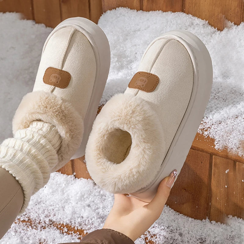Winter Women's Indoor Slippers Warm Thick Sole Soft Sole Comfortable Outdoor Non Slip Snow Boots Fashion Bedroom Home Shoes