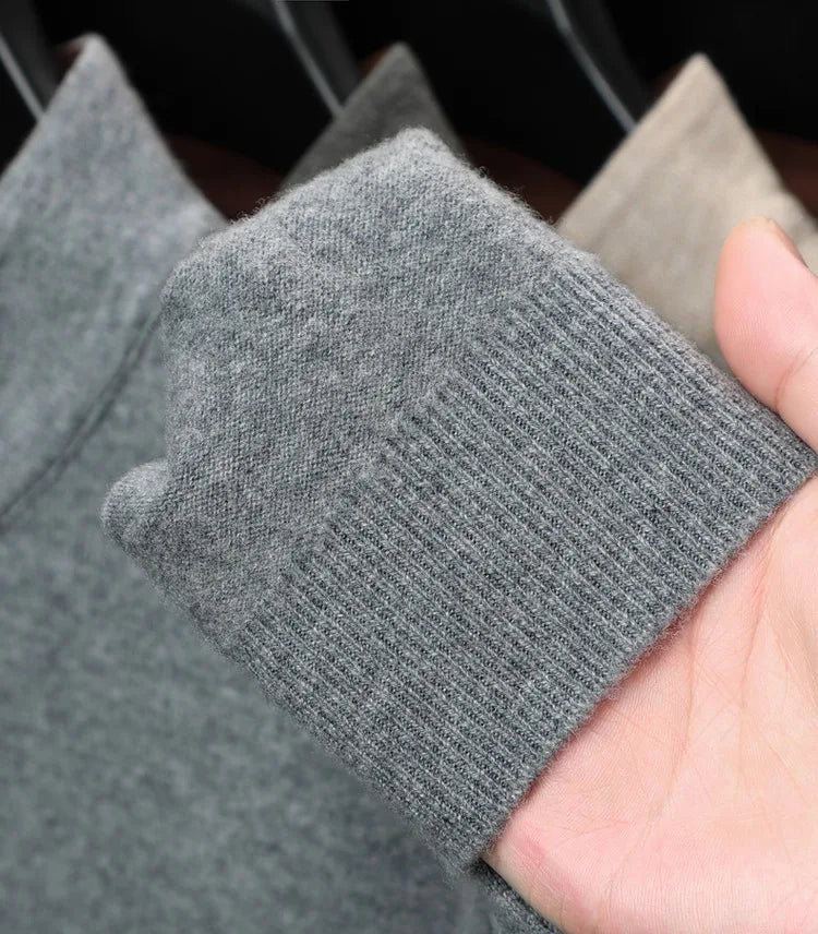 Cashmere Wool Classsic Sweater Men Autumn Winter Warm Knitting Clothes Long Sleeve  Sheep Wool Zipper Sweater Top Pullovers