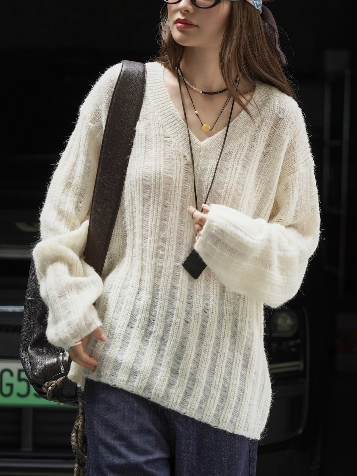 2026 New Women Soft Material Pullovers V-Neck Autumn Women Sweater Clothes Knitted Pullovers Long Sleeve Sweater Pull Femme