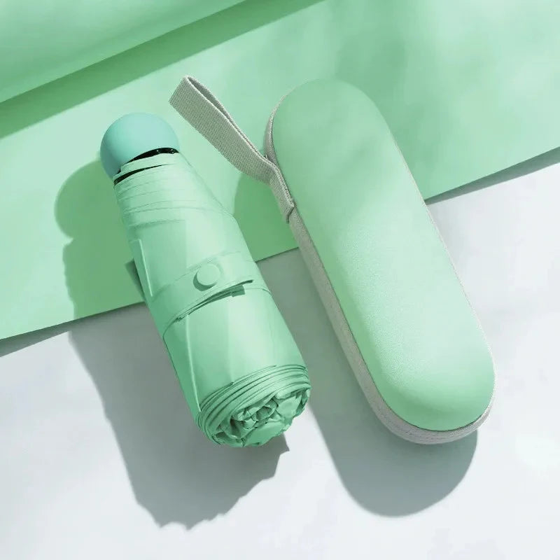 Ultralight And Compact Portable Capsule Umbrella UV Protection Umbrella Mini Five-fold Umbrella