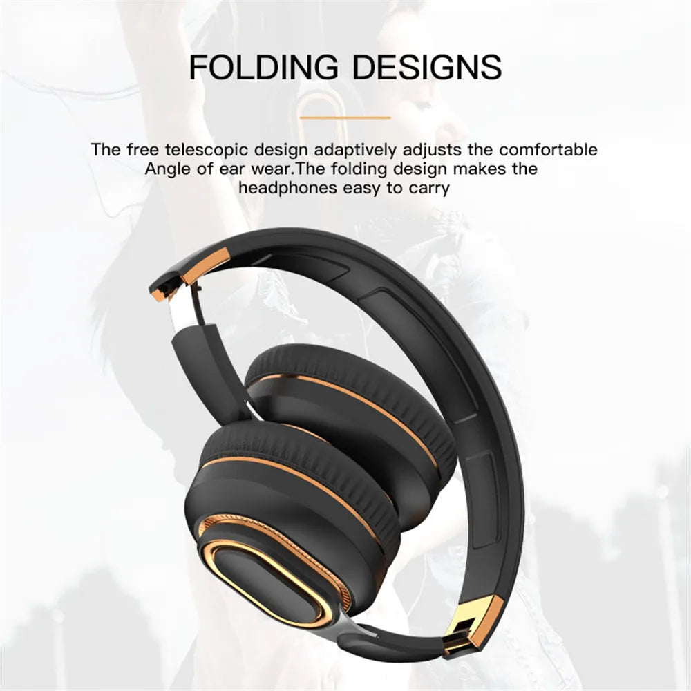 Bass Headphones Bluetooth Wireless Headsets Hifi Earphone Support TF-Card Mp3 FM Helmet with Mic For Xiomi iPhone Music Sport
