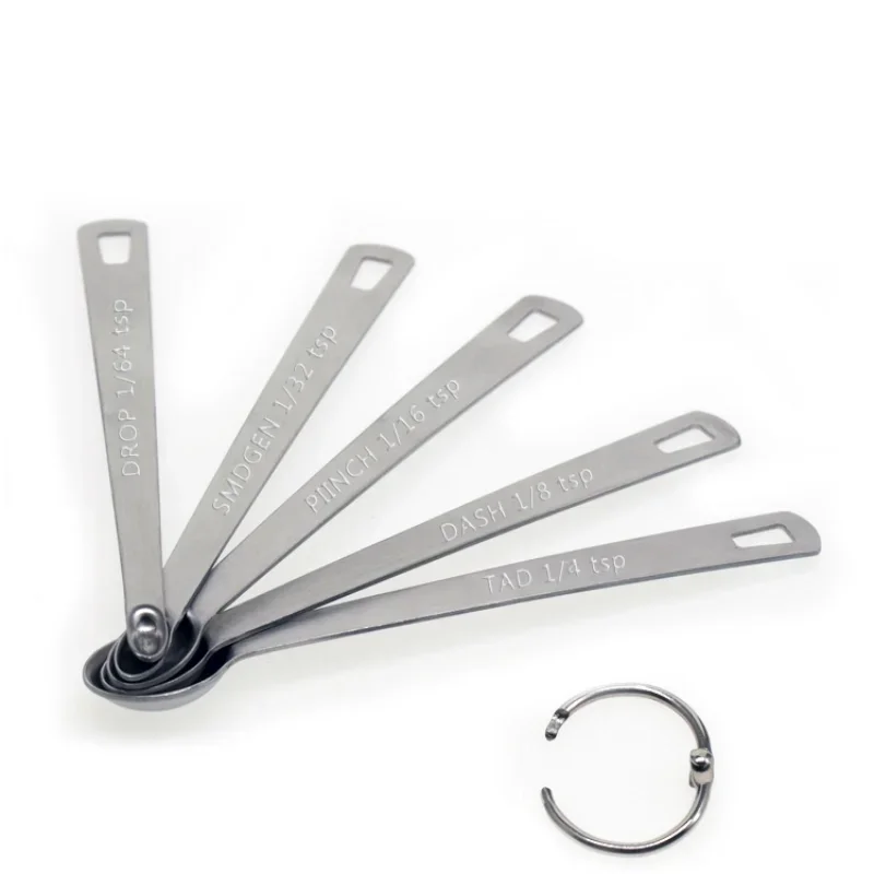 5Pcs/set Mini Measuring Spoon Set Stainless Steel Seasoning Dry And Liquid Ingredients Kitchen Mearure Tools Home Supplies