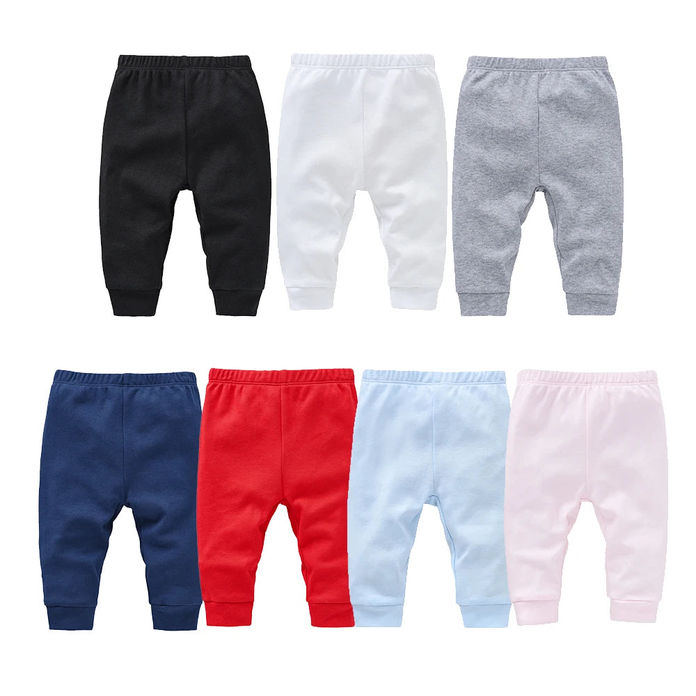 100% Cotton Baby Pants Blank Colors Kids Trousers Plain Newborn Clothing Muslin Clothes