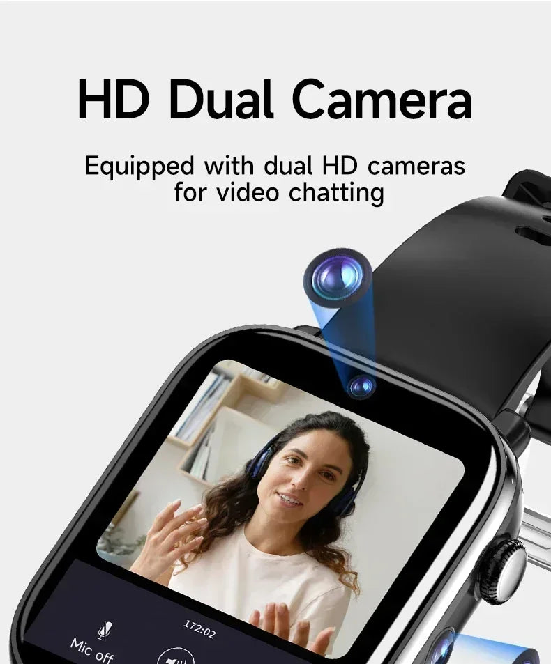 New Smart Watch with Full Touch HD Display, Built-in GPS & WiFi, Support SIM Card, Life Waterproof