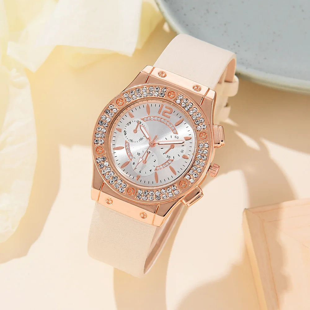 Flower Bracelet Watches Set Luxury Rhinestone Women Fashion Elegant Wristwatch Quartz Watch for Girl Ladies Clock Reloj Mujer