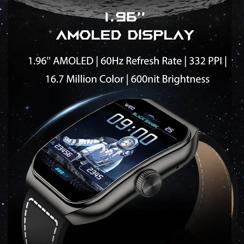 Black Shark Watch GT3 Global Version 1.96'' Curved Display 10 Days Battery Life 24H Health Monitoring 100+ Sport Modes IP68