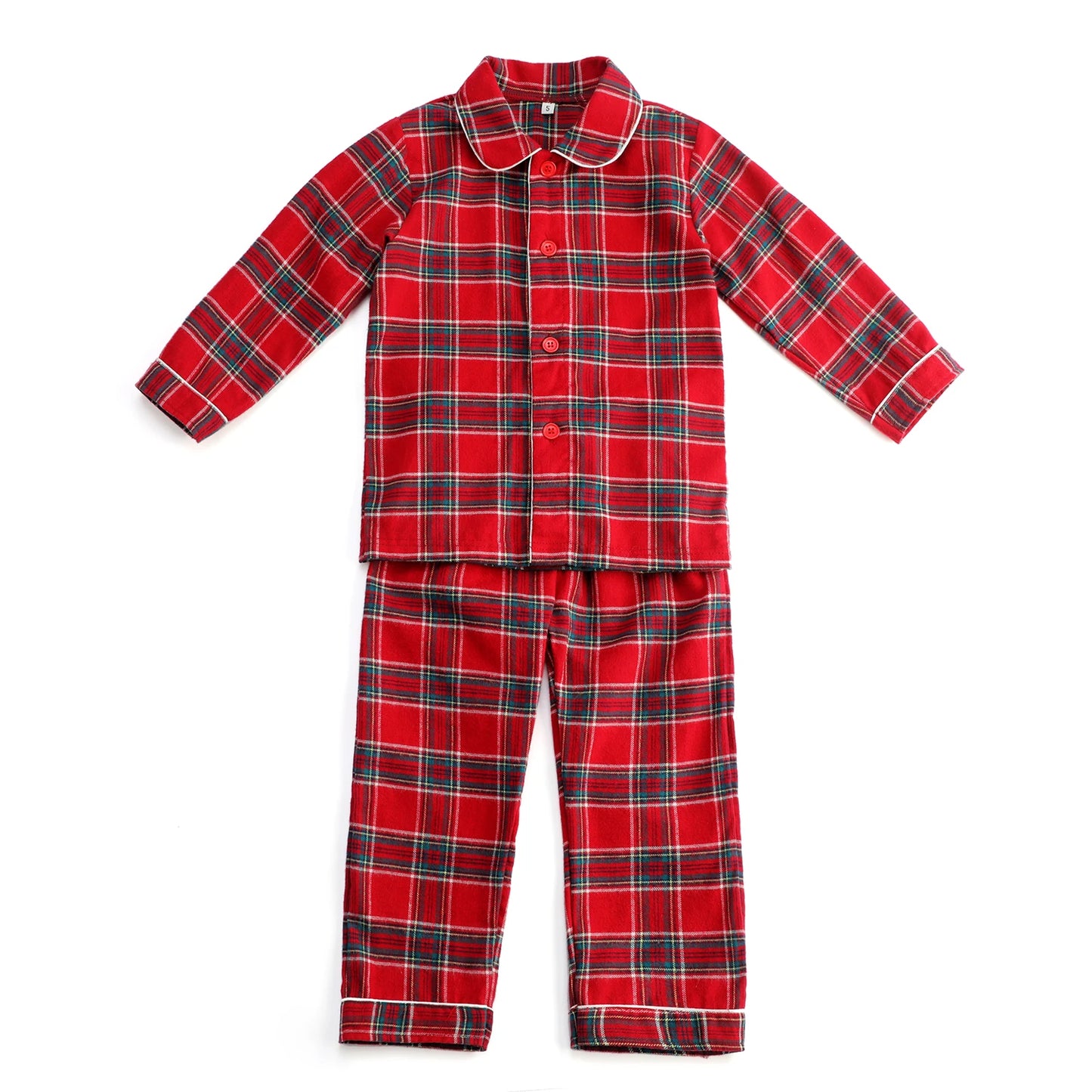 Mudbala Baby Toddler Christmas Matching Family Pajamas Girls Boys Flannel Tartan Kids Pyjamas Set With Eyemasks And Bows Hairpin