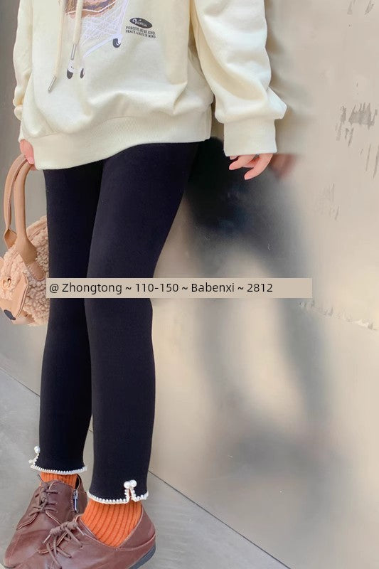 Enxi Baby Medium and Large Cashmere Bone-Free Stitching One-Piece Trousers