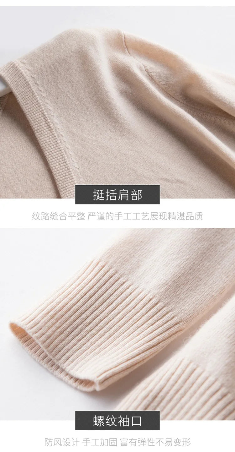 Cashmere Cotton Blend Classic V-neck Knitted Sweater Men Pullover 2024 Autumn Winter Soft Warm Business Casual Jumper pull homme