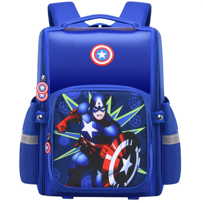 Disney Marvel School Bags For Boys Spider Man Captain America Primary Student Shoulder Orthopedic Backpack Kids Gifts Mochilas