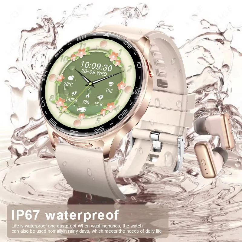 LIGE 2 In 1 TWS Headset Smart Watch 1.39" Women Men Sport Fitness Heart Rate Health Tracker Watches Earphone Music Smartwatch