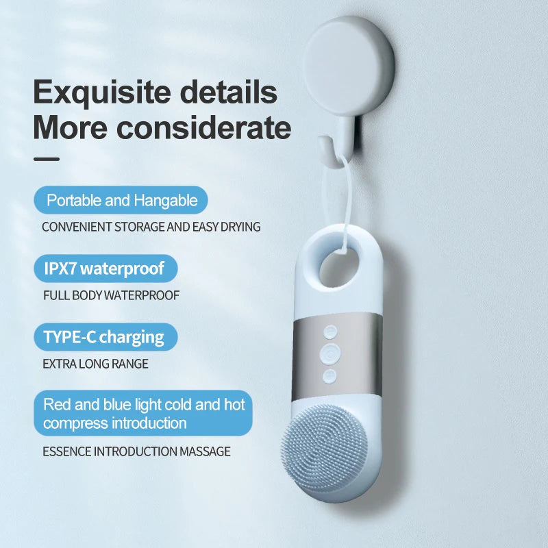 New Silicone Electric Massage Cleanser Face Washer Skin Face Makeup Remover Rechargeable Face Brush Face Exfoliating Tool