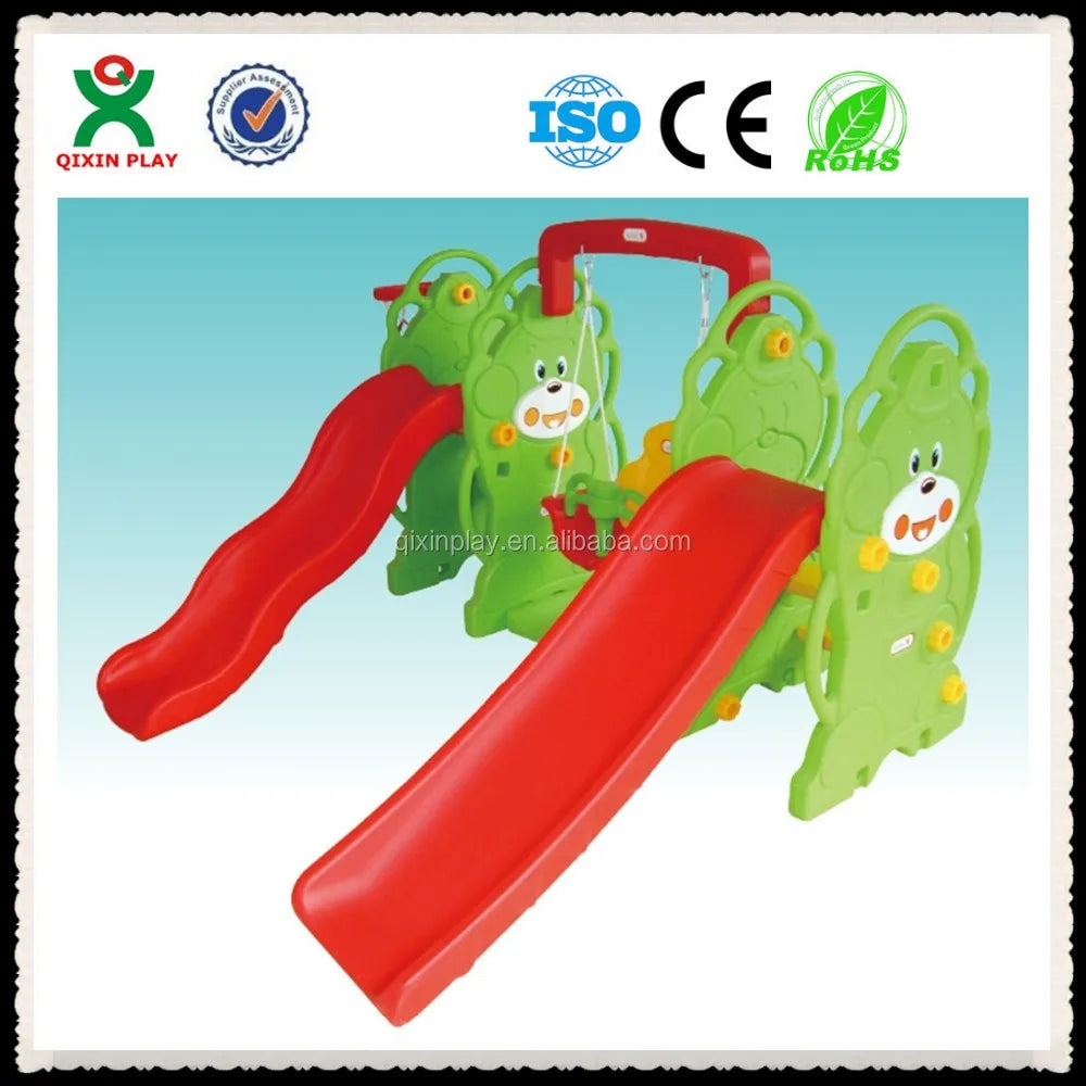 Guangzhou kids single swing and slide for sale / swing and slide ser for children (QX-18161B)