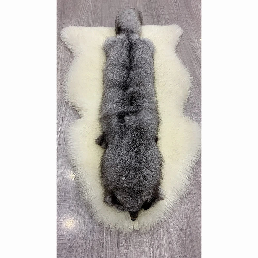 Winter Warm Large Real Fox Fur Collar Natural Fur Coat Scarves Luxury Women Men Jackets Hood Shawl Decor Female Neck Scarf Wraps