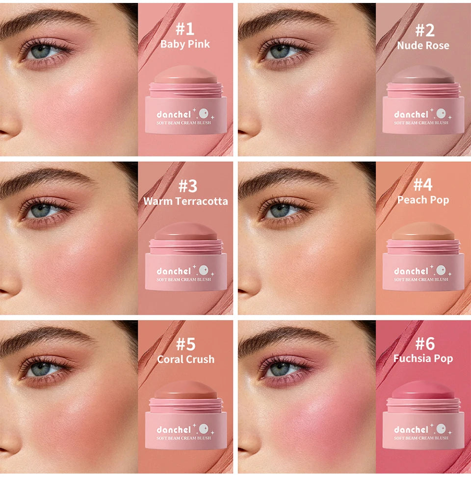 Natural Looking Matte Blush Stick Waterproof Long Lasting Hydrating Blendable Cream Blush Balm Lightweight Cheek Makeup Cosmetic