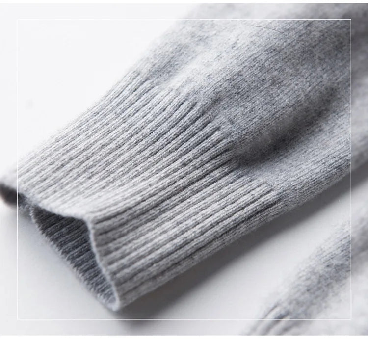 Cashmere Cotton Blend Classic V-neck Knitted Sweater Men Pullover 2024 Autumn Winter Soft Warm Business Casual Jumper pull homme
