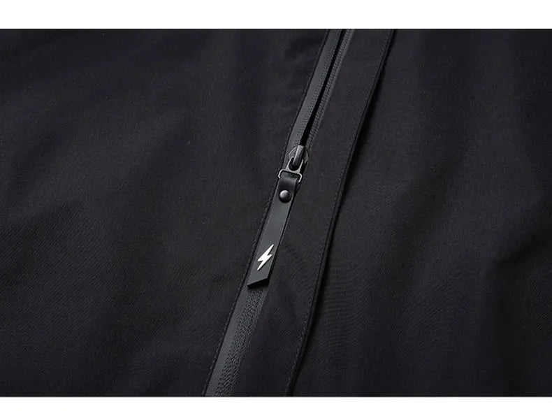 Men Hiking Jacket Spring Autumn Streetwear Fashion Hooded Jacket Casual Zip Up Loose Coat Outdoor Jogging Activewear Windbreaker