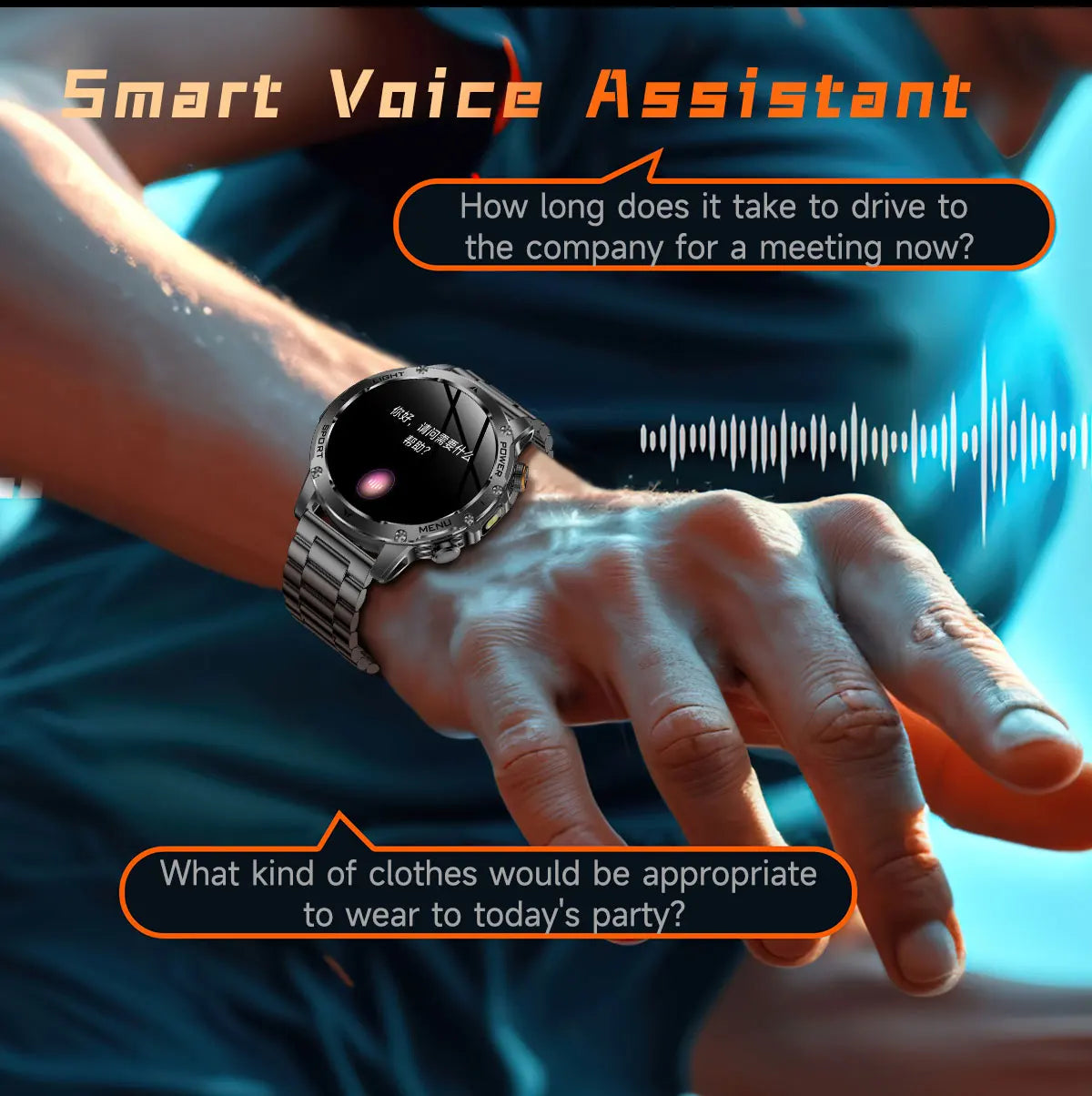 New Smart Watch For Men 1000Mah Battery Fitness Tracking Sport Waterproof Clock Smart Bracelet Men Military High-end custom dial
