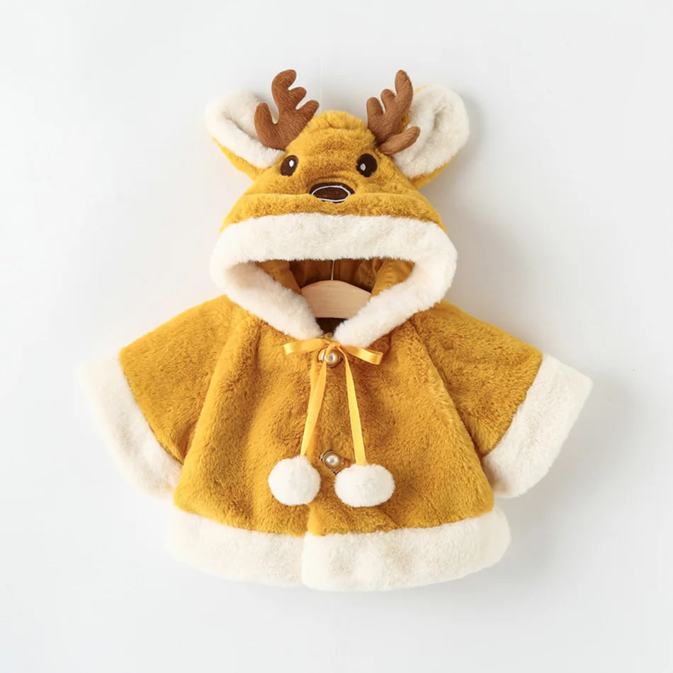 Ropa de abrigo cálida para bebés, otoño e invierno, capa de Cachemira de cordero para recién nacidos, ropa para niños pequeños, manto polar de 0 a 3 años