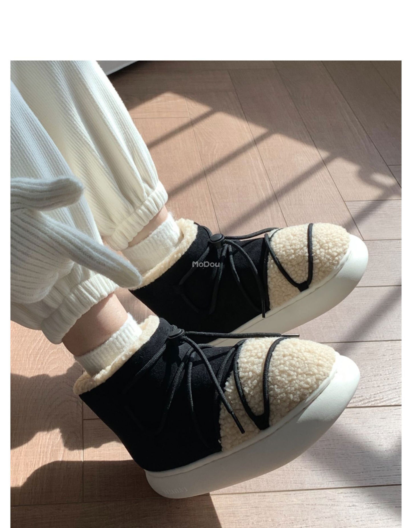Winter New Warm Snow Boots 2025 Fur Design Women Short Boots Non-slip Light Comfortable Child Home Slippers High Top Shoe