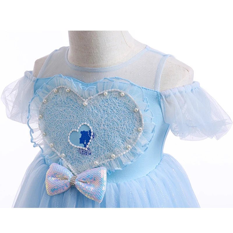 Fairy Clothes for Girls Luxury Elsa Princess Dress Up Children Shiny Tulle Snow Queen Birthday Party Cosplay Masquerade Costume