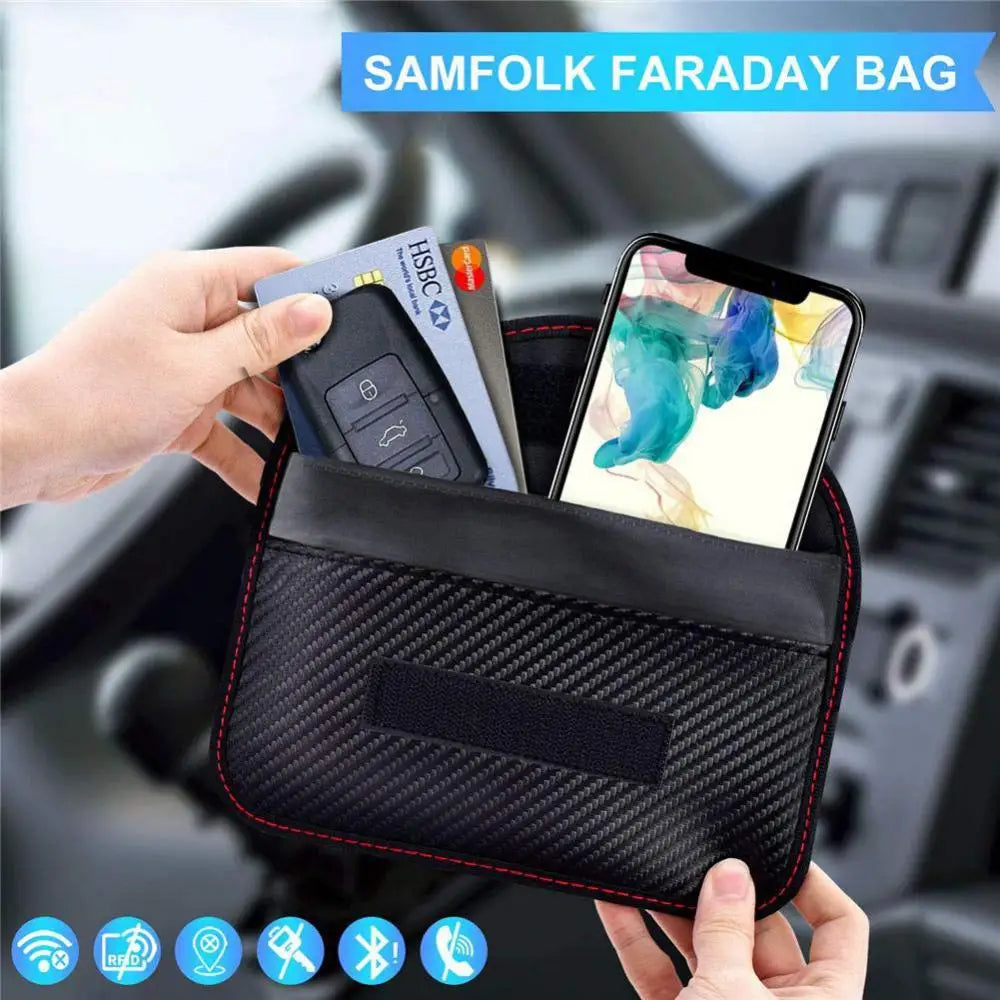 Bolsa Faraday con bloqueo de señal, antiradiación, seguimiento antipiratería para teléfonos móviles, GPS, RFID, control remoto de coche, estuche EMF, bolsas de almacenamiento