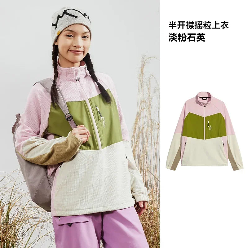 VECTOR Unisex Half-Zip Fleece Jacket for Camping and Hiking with Technology and Fleece Rain Jacket Men Jackets Jaqueta Feminina