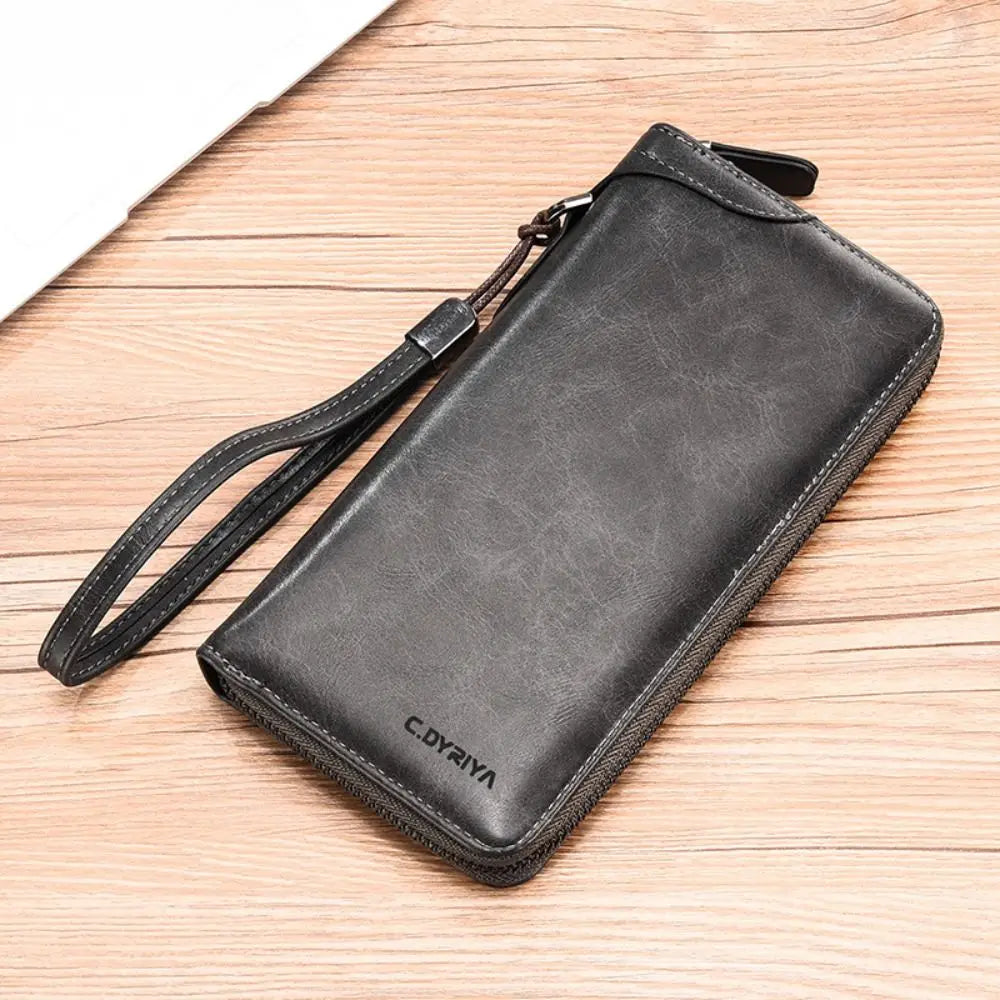 Simple Purse Long Zipper Wallet Large Capacity Card Brand Business Clutch Bag Coin Purse ID Card Holder Men