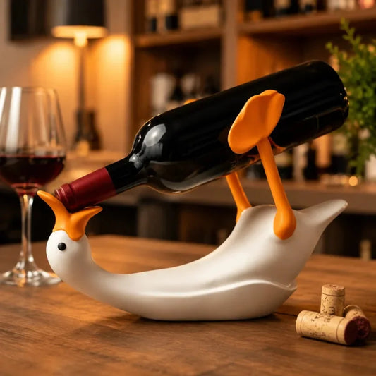 Portable Cute Goose Wine Bottle Holder Table Bar Kitchen Dining Room Bottle Rack Stand Decorative Tabletop Gift Kitchen Decor