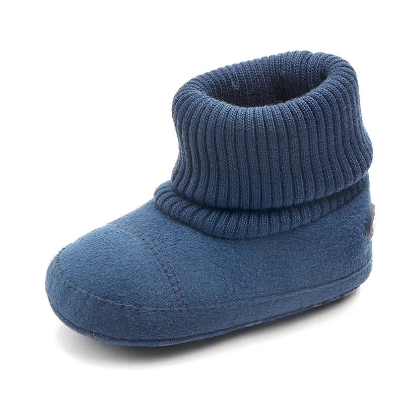 2024 Winter Baby Boots, Infant Girls Boys Warm Fashion Solid Shoes with Fuzzy Balls First Walkers Kid Shoes 0-18M High Quality