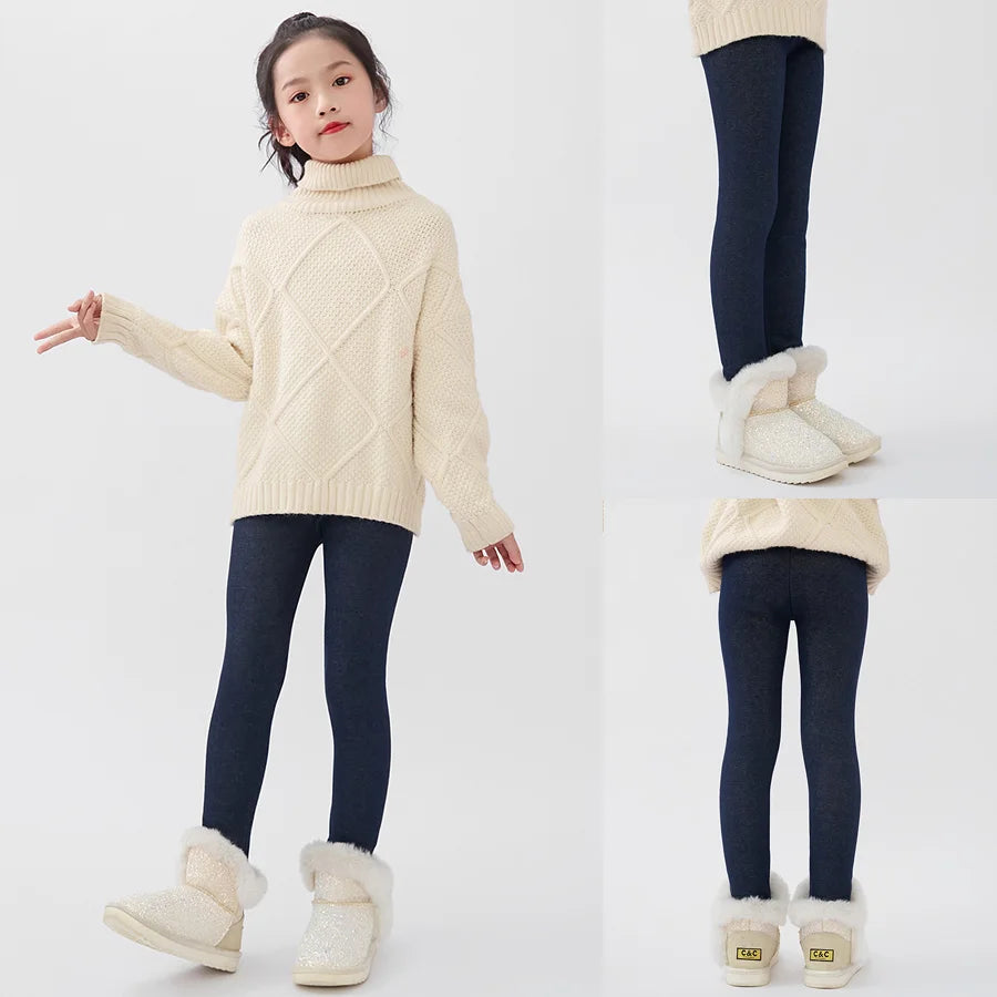 SheeCute Girls Winter Warm Pants Kids Fleece Lined Leggings for 3-11 Years SCW7101