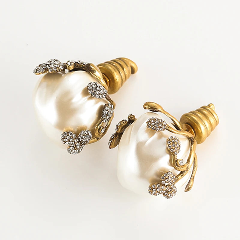 Baroque Style Freshwater Pearls Necklace Jewelry Sets For Women Gold Color Wedding Ring Set Bridal Nightwear Pendant 2025 Trend