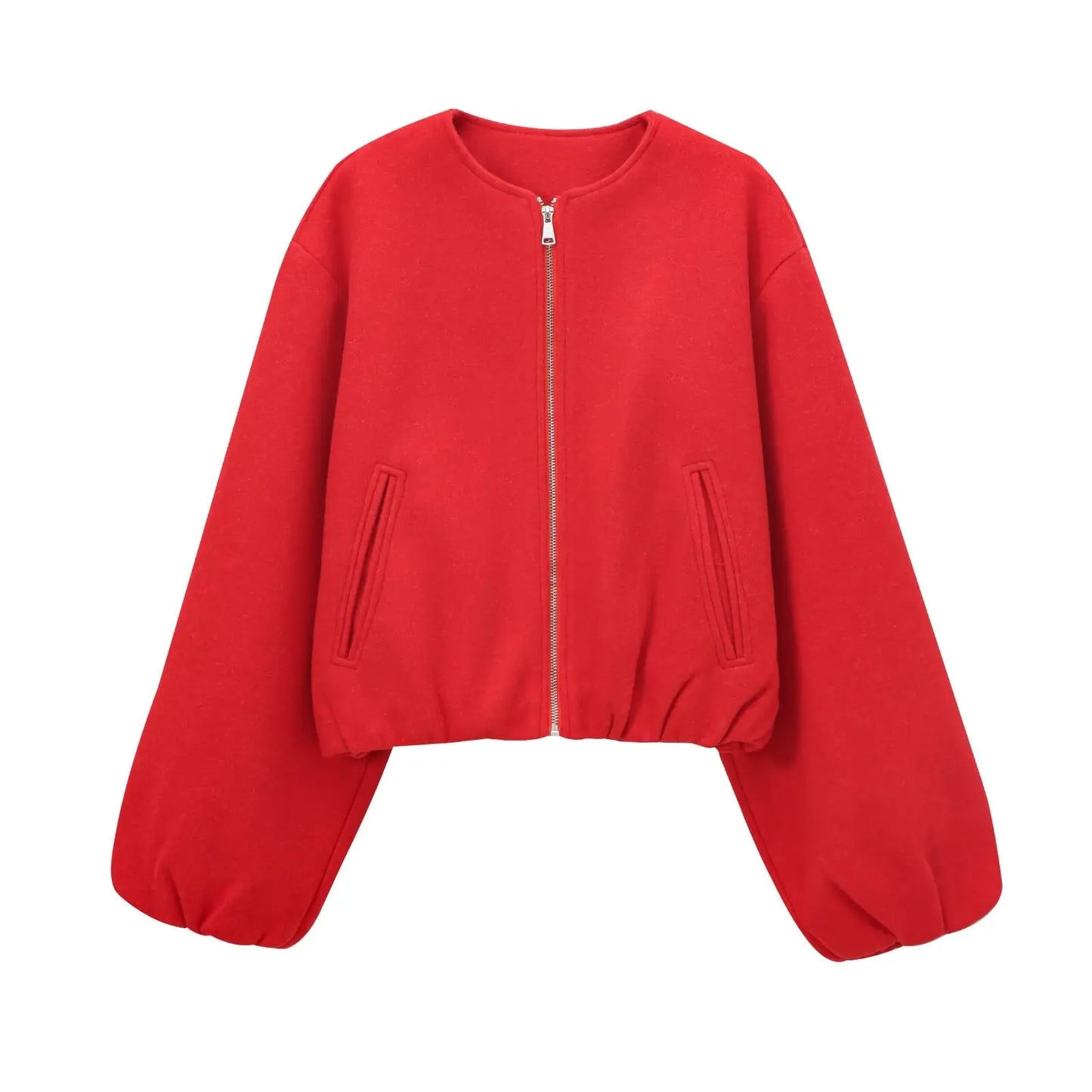 MUJER Fleece Bomber Jackets for Women Soft Zipper Woman's Sports Jacket Casual Cropped Jacket Women Long Sleeve Coats Outerwears
