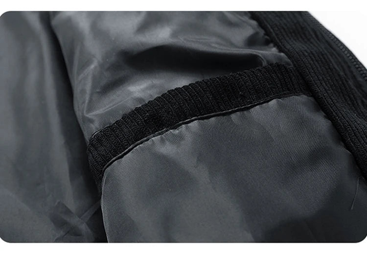 Corduroy Jackets for Men Autumn Winter Windbreaker Solid Casual Cargo Jacket Multi Pockets Outwear Coat Fashion Utility Jacket