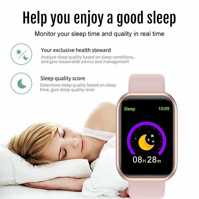 Smart Bracelet Smart Watches Men Women Gifts Sports Blue Tooth Band Heart Rate Blood Pressure Fitness Tracker For Android IOS
