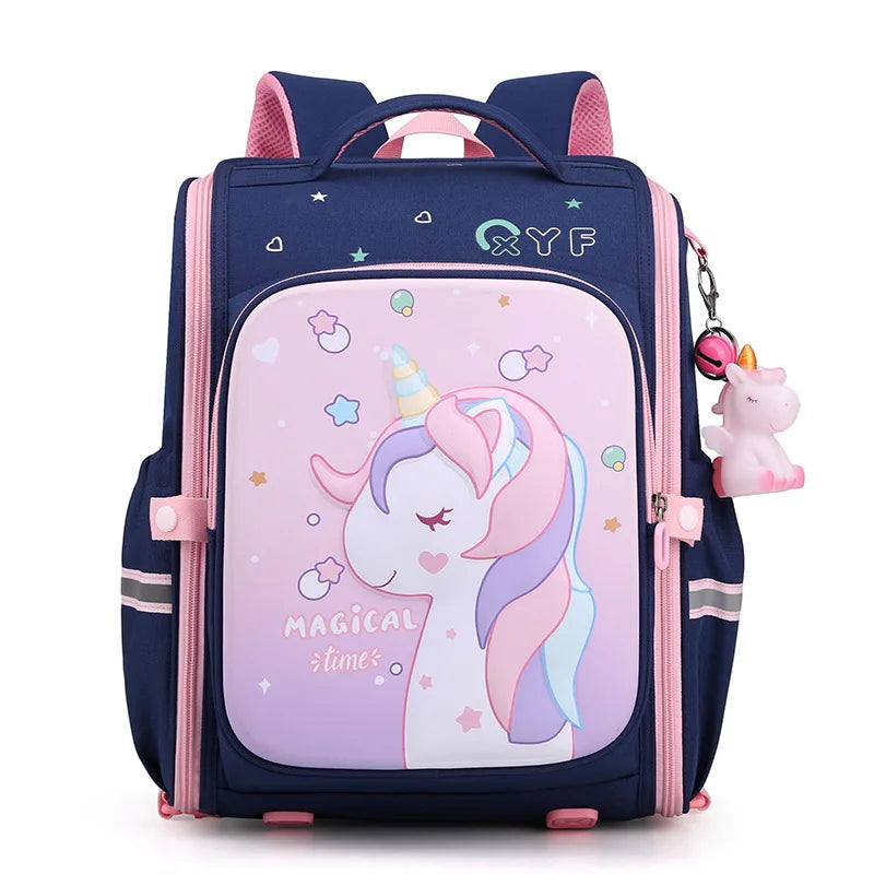 New Girl School Bags Child Pink Unicorn  Printing Backpacks Kindergarten Student Cute Girls Children's Schoolbag Waterproof Kid