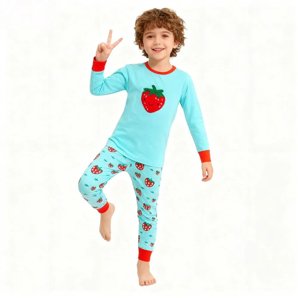 kids pajamas set baby pijama boys animal embroidery sleepwear girls cute 100% cotton soft nightwear children clothing homewear