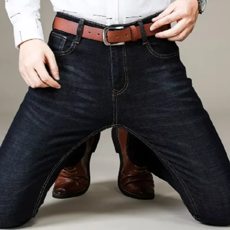 2026 NEW Men Men's Fashion Business Jeans Classic Style Casual Stretch Slim Jean Pants Male Brand Denim Trousers Black Blue Me