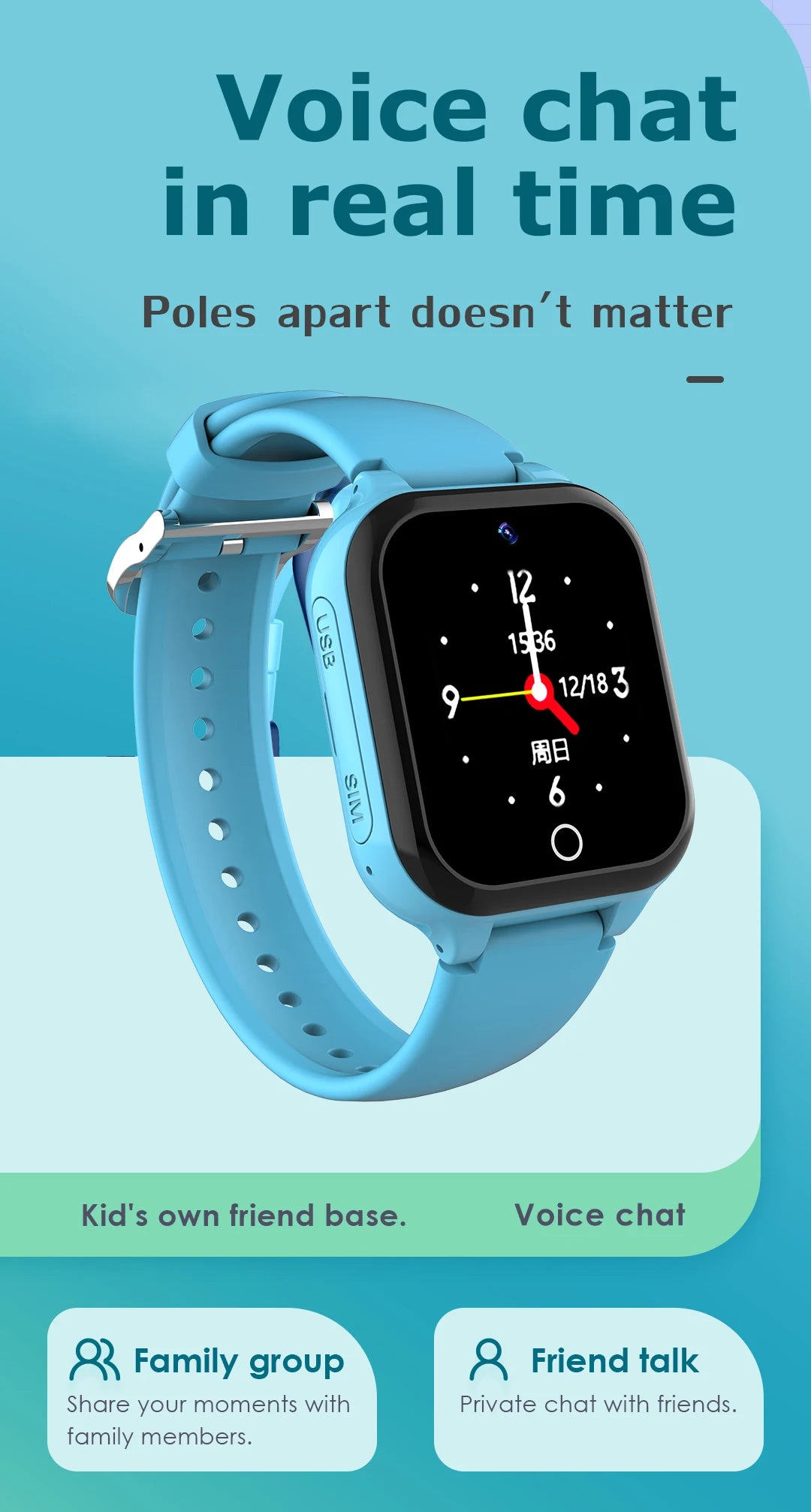 C80 Smart Watch For Kids SIM Card 4G Call Video Intelligent Bracelet Voice Chat Camera Monitor Phone Watch For Child Smart Watch
