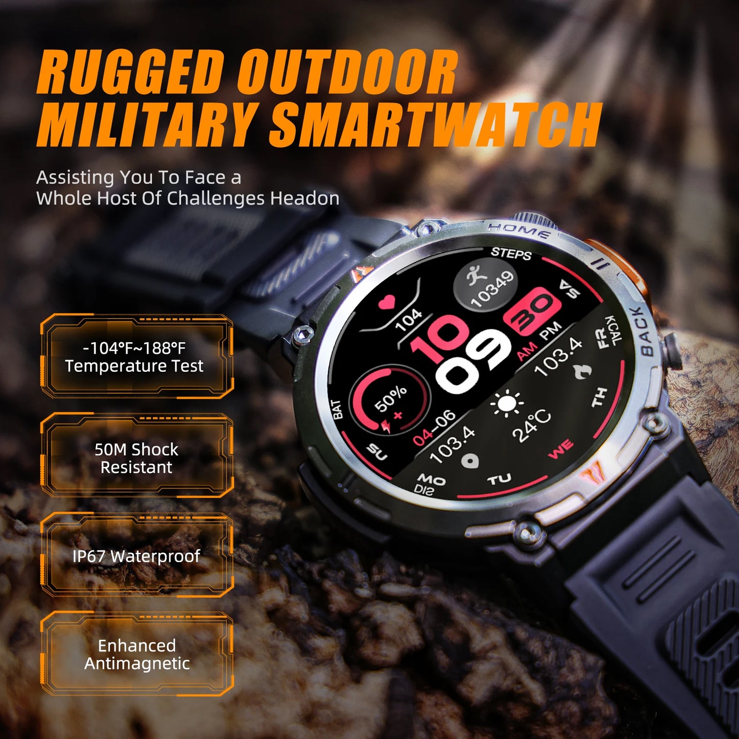 EIGIIS Smart Watch KE3 3ATM Waterproof Original And Genuine Men Bluetooth Call Health Monitor With Flashlight Factory Direct