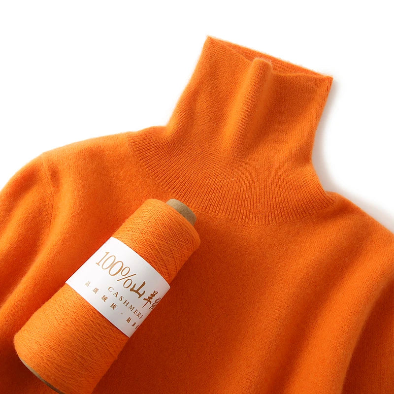 Ladies Sweater Cashmere Sweater Women Wool Turtleneck Knitwears 100% Cashmere Tops Long Sleeve Pullovers Jumpers Female Clothing